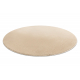 Moderný okrúhly koberec LINDO béžová, umývací, protišmykový, huňatý