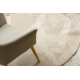 Tappeto da lavaggio moderno LINDO cerchio beige, antiscivolo, a pelo lungo