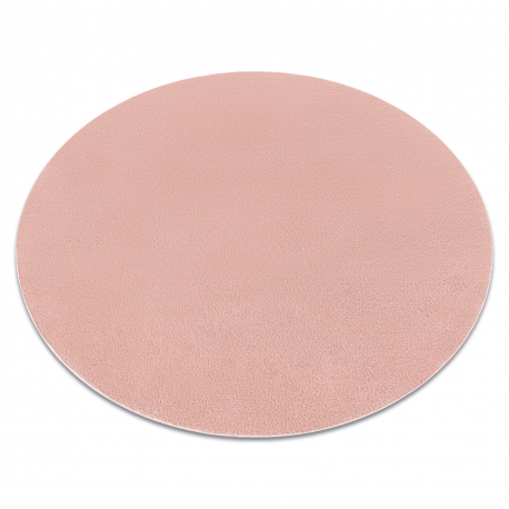 Tappeto da lavaggio moderno LINDO cerchio rosa, antiscivolo, a pelo lungo