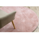 Tappeto da lavaggio moderno LINDO cerchio rosa, antiscivolo, a pelo lungo