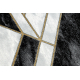 Tæppeløber EMERALD eksklusiv 1015 glamour, stilfuld marmor, geometrisk sort / guld 70 cm