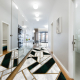 Tæppeløber EMERALD eksklusiv 1015 glamour, stilfuld marmor, geometrisk flaske grøn / guld 70 cm