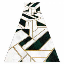 Exclusive EMERALD Runner 1015 glamour, stylish marble, geometric bottle green / gold 80 cm