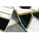Passadeira EMERALD exclusivo 1015 glamour, à moda mármore, geométrico garrafa verde / ouro 100 cm