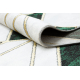Eksklusiv EMERALD Løper 1015 glamour, stilig marmor, geometriske flaske grønn / gull 100 cm