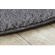 Moderný okrúhly koberec LINDO sivý, umývací, protišmykový, huňatý