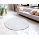 Moderní mycí koberec kulatý LINDO bílá, protiskluzový, huňatý