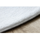 Модерни тепих за прање LINDO круг бело, неклизајући, чупави