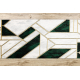 Exclusive EMERALD Runner 1015 glamour, stylish marble, geometric bottle green / gold 120 cm