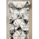 Alfombra de pasillo EMERALD exclusivo 1020 glamour, elegante mármol, triangulos negro / oro 70 cm