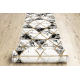 Passadeira EMERALD exclusivo 1020 glamour, à moda mármore, triângulos preto / ouro 70 cm