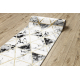 Kizárólagos EMERALD futó szőnyeg 1020 glamour, elegáns márvány, háromszögek fekete / arany 70 cm