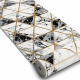 Exclusive EMERALD Runner 1020 glamour, stylish marble, triangles black / gold 80 cm