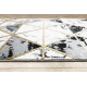 Alfombra de pasillo EMERALD exclusivo 1020 glamour, elegante mármol, triangulos negro / oro 80 cm