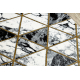 Tæppeløber EMERALD eksklusiv 1020 glamour, stilfuld marmor, trekanter sort / guld 80 cm