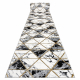 kilimų bėgikas EMERALD išskirtinis 1020 glamour, stilingas marmuras, trikampiai juodas / auksas 120 cm