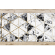 Tæppeløber EMERALD eksklusiv 1020 glamour, stilfuld marmor, trekanter sort / guld 120 cm