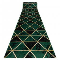 Tapis de couloir EMERALD exclusif 1020 glamour, élégant marbre, triangles bouteille verte / or 70 cm