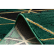 Passadeira EMERALD exclusivo 1020 glamour, à moda mármore, triângulos garrafa verde / ouro 70 cm