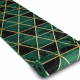 Tæppeløber EMERALD eksklusiv 1020 glamour, stilfuld marmor, trekanter flaske grøn / guld 80 cm