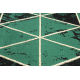 Exclusive EMERALD Runner 1020 glamour, stylish marble, triangles bottle green / gold 80 cm
