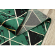 Exklusiv EMERALD Läufer 1020 glamour, stilvoll Marmor, Dreiecke Flaschengrün / gold 80 cm