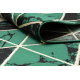 Kizárólagos EMERALD futó szőnyeg 1020 glamour, elegáns márvány, háromszögek üveg zöld / arany 80 cm