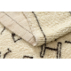 BERBER tapijt BJ1147 Boujaad handgeweven uit Marokko, Boho - beige / zwart