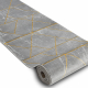 Kizárólagos EMERALD futó szőnyeg 1012 glamour, elegáns márvány, geometriai szürke / arany 80 cm