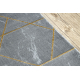 Běhoun EMERALD výhradní 1012 glamour, stylový mramor, geometrický šedá / zlato 80 cm