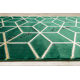 Tæppeløber EMERALD eksklusiv 1014 glamour, stilfuld terning flaske grøn / guld 80 cm