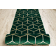 Kizárólagos EMERALD futó szőnyeg 1014 glamour, elegáns kocka üveg zöld / arany 80 cm