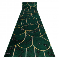Kizárólagos EMERALD futó szőnyeg 1016 glamour, elegáns art deco, márvány üveg zöld / arany 80 cm