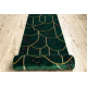 Alfombra de pasillo EMERALD exclusivo 1016 glamour, elegante art deco, mármol botella verde / oro 80 cm