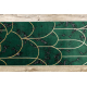 Ексклузивно EMERALD РУННЕР 1016 гламур, стилски Арт деко, мермер боца зелена / злато 80 cm