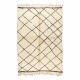 Килим BERBER MR1943 Beni Mrirt Бербер, ръчно тъкан от Мароко, решетка - бежово / черна