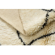 BERBER carpet MR1943 Beni Mrirt hand-woven from Morocco, Trellis - beige / black