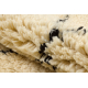 BERBER tapijt MR2091 Beni Mrirt handgeweven uit Marokko, Ruiten - beige / zwart