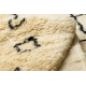 BERBER matta MR1652 Beni Mrirt handvävd från Marocko, Romber - beige / svart