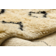 BERBER matta MR1652 Beni Mrirt handvävd från Marocko, Romber - beige / svart