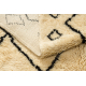 BERBER tapijt MR1652 Beni Mrirt handgeweven uit Marokko, Ruiten - beige / zwart