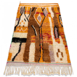BERBER tepih BJ1250 Boujaad ručno tkan iz Maroka, Boho - bež / narančasto