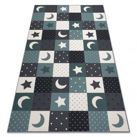 Teppichboden für Kinder STARS Sterne türkis / grau