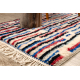 BERBER kilimas MR2139 Beni Mrirt rankų darbo iš Maroko, Linijos - smėlio spalvos / raudona