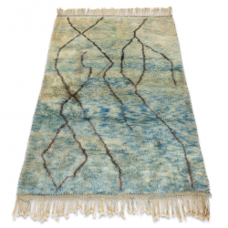 BERBER carpet MR4270 Beni Mrirt hand-woven from Morocco, Abstract - beige / blue