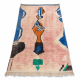 BERBER paklājs BJ1018 Boujaad ar rokām austs no Marokas, Abstract - rozā / zils