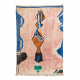 BERBER tæppe BJ1018 Boujaad håndvævet fra Marokko, Abstrakt - lyserød / blå
