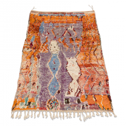 BERBER teppe BJ1020 Boujaad håndvevd fra Marokko, Boho - beige / oransje