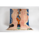 BERBER tæppe BJ1018 Boujaad håndvævet fra Marokko, Abstrakt - lyserød / blå