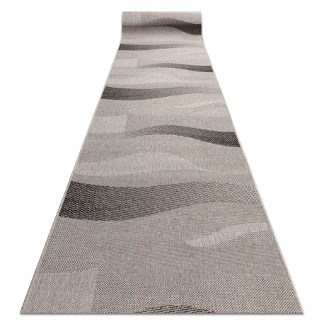 Fortovet SISAL FLOORLUX design 20212 sølv / sort 120 cm